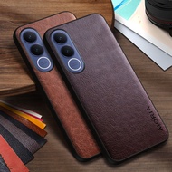 Luxury PU leather Case for Vivo V70 FE Business solid color design phone cover Soft TPU&Hard PC