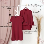 Luthfia kids - French khimar Aisyah Set/Gamis for Girls 1-6 years Premium Jersey