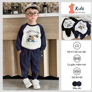 Onekids Autumn Winter Warm 2-Skin Flannel Set Happy Days Dog Dynamic Shape, Size 80-140, 1-8 Years O