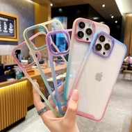 Softcase Rainbow Gradation iphone 14 14 Pro 14 Max 14 Pro Max Casing Transparent candy colorful Rain