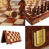 [WKM] Chess Set Wooden Chess Gift Foldable Chess Board Travel Chess Board Folding Portable Chess Gam