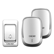 CACAZI Wireless Doorbell DC battery door bell Control Button 200M Remote LED Light Home Call Bell