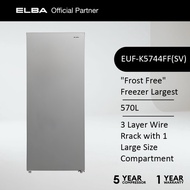 [SECURED DELIVERY] ELBA 570L Upright Freezer EUF-K5744FF(SV) / Thermostat Mechanical