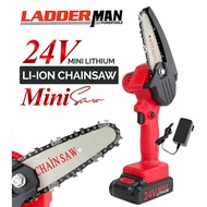 Mini Chainsaw Cordless LDM100-24V-1LI Ladderman Mini Chainsaw 6 Inch Cordless Electric Portable