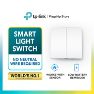 TP-Link Tapo S220 Smart Light Switch Remote & Voice Control, 2-Gang 1-Way No Neutral Wire Required