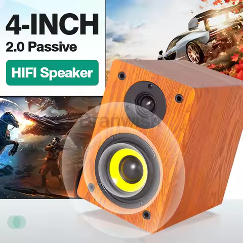 120W Passive Speaker 4 Inch Bookshelf Speakers 6ohm HIFI Audio Surround 2-Way Sound System Loudspeak