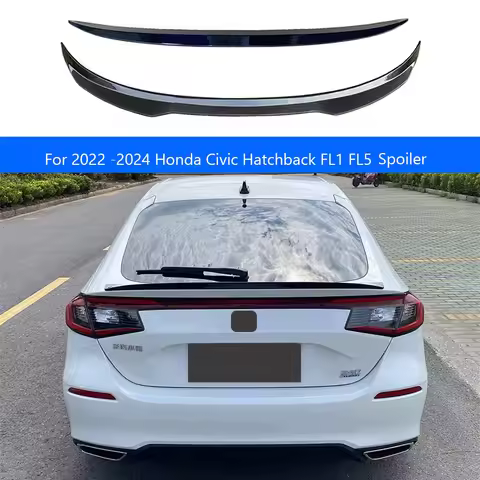 For 2022‑2024 Honda Civic Hatchback FL1 FL5 Rear Trunk Lip Spoiler Wing ABS Car Rear Boot Spoiler Ex