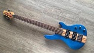 ＊雅典樂器世界＊極品 手工製做 5弦電貝斯 BASS 藍色原木款