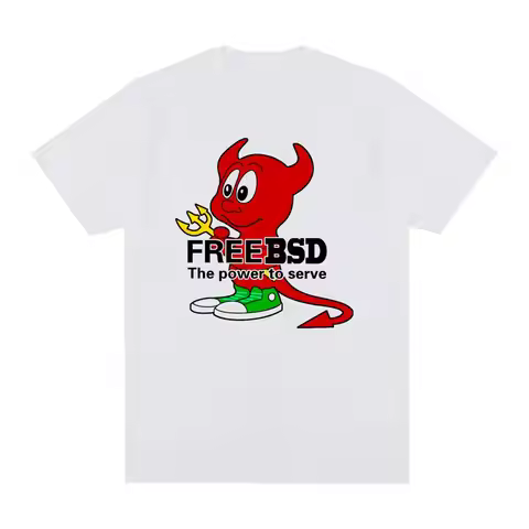Freebsd Vintage T-shirt UNIX Linux Debian Lindows Linspire Ubuntu Kubuntu Penguin Cotton Men T shirt