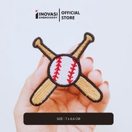 INVSI-75 BASEBALL & BATS EMBROIDERY SPORT MLB PATCH COMPUTER LOGO EMBROIDERY