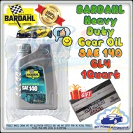 BARDAHL Monograde Heavy Duty Gear Oil SAE 140 GL-4 GL4 1L 1QT Quart