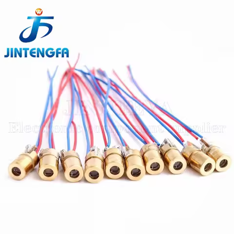 10PCS 5V 650nm 5mW Adjustable Laser Dot Diode Module Red Sight Copper Head Mini Laser Pointer