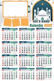 Kalender Custom 2025 Islami - Tanggal Islam - Tanggal Jawa - Pakai Foto Sendiri
