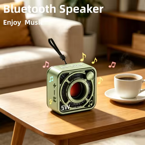 5W Transparent Mecha Style Small Wireless Bluetooth Speaker with Card Slot, Outdoor Portable Subwoof