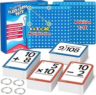 Torlam Math Flash Cards + Pop Bubble Board, Multiplication Flash Card Times Table Chart, Math Manipu