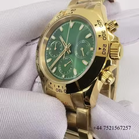 Top Mechanical Watch 4130 Movement 40mm Dial Diameter Electroplated Thick Gold case