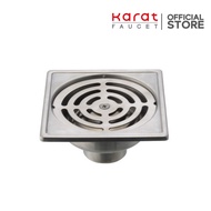 (Clearance)Karat Faucet Square Odor-Proof Grate With PVC Pipe Size 1.5-3 Inches 4 Inch Flange (304 S