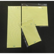 MICA YELLOW PAD PAPER 1/2 Crosswise/Lengthwise/1/4pad