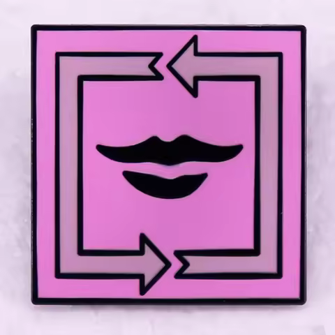 Ermes Costello Stand Kiss Badge JoJos Bizarre Adventure Stone Ocean Enamel Pin Anime Brooch Jewelry 