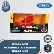 MERAH Nex welly Peterbilt 379 Red 1:32 Welly Head Truck Diecast Toy 100% NewOriginal