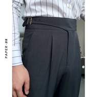 Casual Elegant Black Gurkha High Waist Trousers