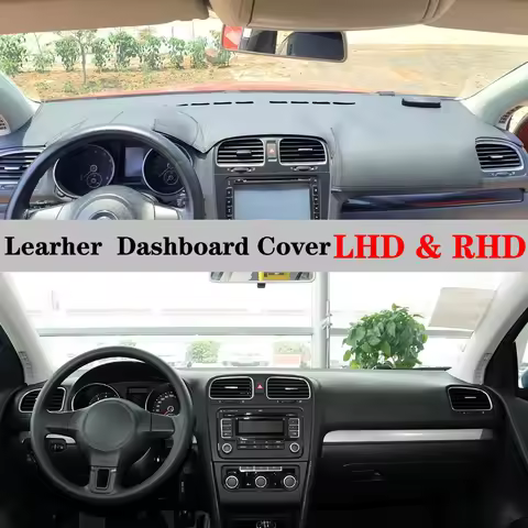 Dashboard Dash Mat Cover PU Leather Anti-Slip Pad Carpet Sunshade Car Accessories For Volkswagen VW 