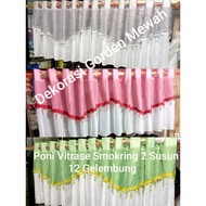 Luxury 2-Layer Smokring Vitrase Fringe Curtain, Latest Top Door Curtain Fringe, Living Room Window F