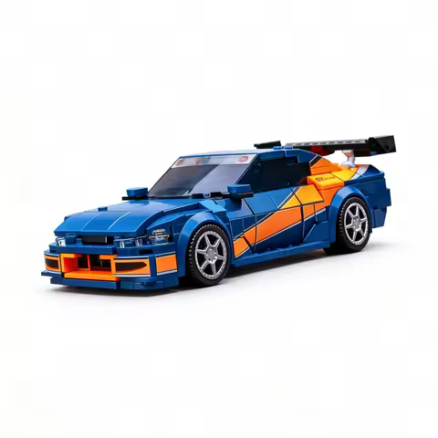 422pcs MOC Street Racing Car Silvia S15 Mona Lisa Model Building Blocks Room Decor Tabletop Ornament