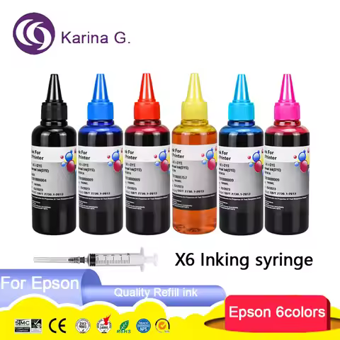 6Color/100ML 312XL 378XL T0851 T0821 T0791 81N Refill Dye Ink for Epson Expression Photo XP-8500/XP-