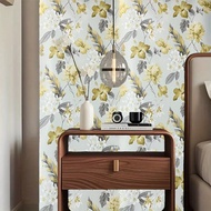 1 Roll Peel And Stick Wallpaper, Yellow Floral Vintage French Contact Paper, Thickened, Suitable For