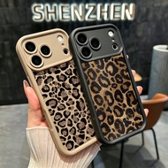 Vintage Glitter Black Brown Leopard Print Shell For IPhone 17 18 Pro 17 Air 17 18 Pro Max I17 I18Max