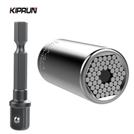 KIPRUN Universal Torque Wrench Spanner Grip Multi Function Ratchet Socket 7-19mm Power Drill  Ratche