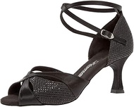 Women's Dance Shoes 141-087-411 - Satin Black - 6.5 cm Flare - Special Edition - Made in Germany