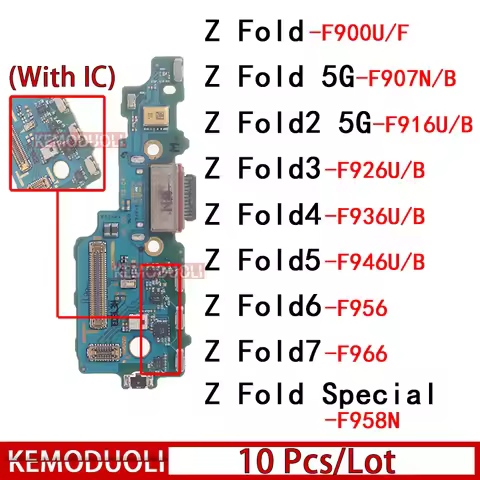 10 Pcs Usb Dock Charger Port for Samsung Galaxy Z Fold 2 3 4 5 6 7 Fe 5G F946 F956 F966 F958 U B Cha
