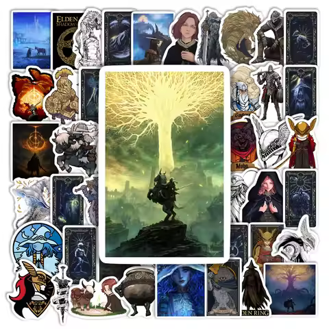 Cool Elden Ring Stickers Pack Vinyl Decal Waterproof DIY Gift for Toys Scrapbook Diary Junk Journal 