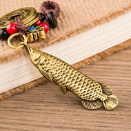 Brass Arowana Car Keychain Pendant Retro Bag Pendant Accessories Hand-woven Keychain Creative Male 1
