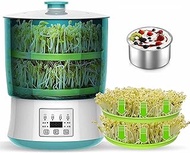 Intelligent Automatic Bean Sprouts Maker, Led Display Time, Seed Sprouter Kits, 2 Layers Function Large Capacity Seed Grow, Also For Radish, Alfalfa, Wheatgrass, Broccoli Sprouts