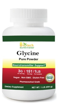 Pure Glycine Powder 16 oz Gluten Free Non-GMO Made in USA