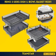 TEAMSTAR RENO 3 Sides Dish & Bowl Basket RE301 (Aluminium + Glass) (Model AG Series)
