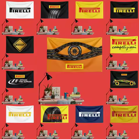 Pirelli Tires Flag Polyester Garage Wall Decor Banner For Motorsport Fans