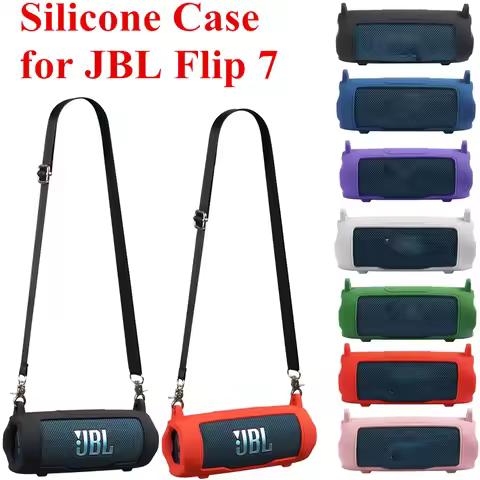2025 Newest Silicone Cover Case for JBL Flip 7 Wireless Bluetooth Speaker, Protective Skin for JBL F