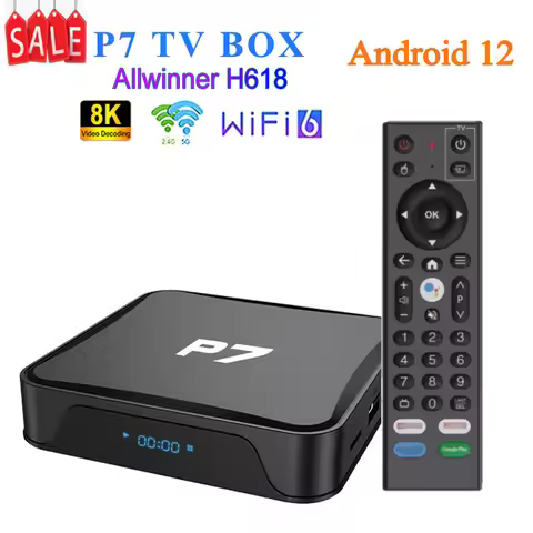 P7 TV BOX 4GB RAM 32GB ROM Allwinner H618 Wifi6 BT5.4 4K Android 12 Media Player Set Top BOX