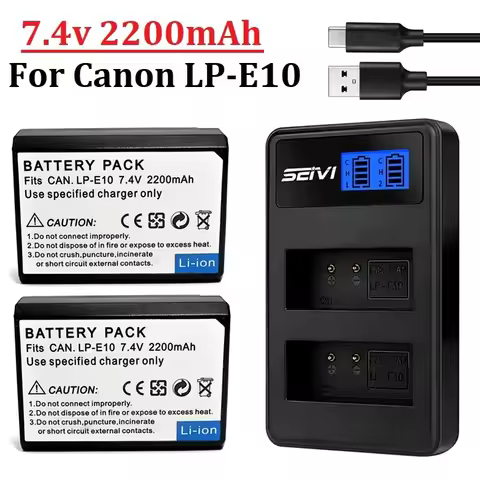 2200mah LP-E10 LPE10 LP E10 camera battery for Canon EOS 1100D 1200D 1300D 2000D 4000D Rebel T3 T5 T
