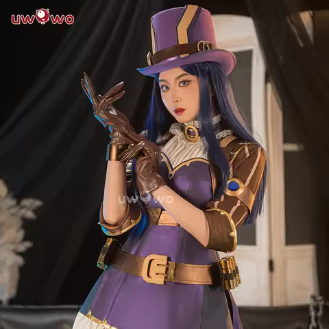 LAST BATCH UWOWO Caitlyn Cosplay Game Caitlyn Sheriff of Piltover Cosplay Costume With Hat Halloween
