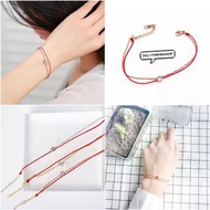 單層雙層幸運紅繩手鏈 明星情侶 紅色線手繩 redline red rope string bracelet bangle