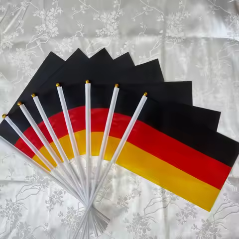 GermanyFlag 14*21cm Germany Hand Flag, World European DE Germany German National Hand Held Small Wav