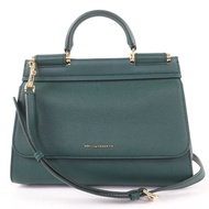 全新未使用☆DOLCE&GABBANA Sicily 柔軟小號皮革兩用單肩包，綠色，附防塵袋，義大利製，女士