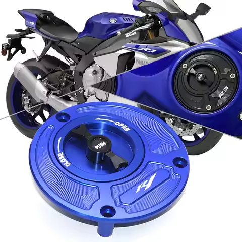 For Yamaha YZF R1M R1 R3 R15V3 R15M R15 V4 Keyless Motorcycle Fuel Gas Tank cap Cover Aluminum Acces