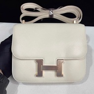 HERMES Mini Constance 19 奶昔白 玫瑰金扣 Y刻 98新