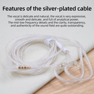 KZ ZSX/ZSN Pro/ZS10 Pro/AS16 Headones Silver Plated Upgrade Cable 2 Pin 0.75MM High Purity Oxygen Free Copper Earone Wir